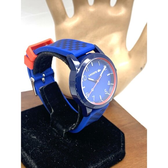 Lacoste Unisex Watch 2020148 Rider Quartz Orange Blue Dial Rubber Band 36mm